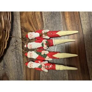 Vintage 5" Santa Icicle ornaments